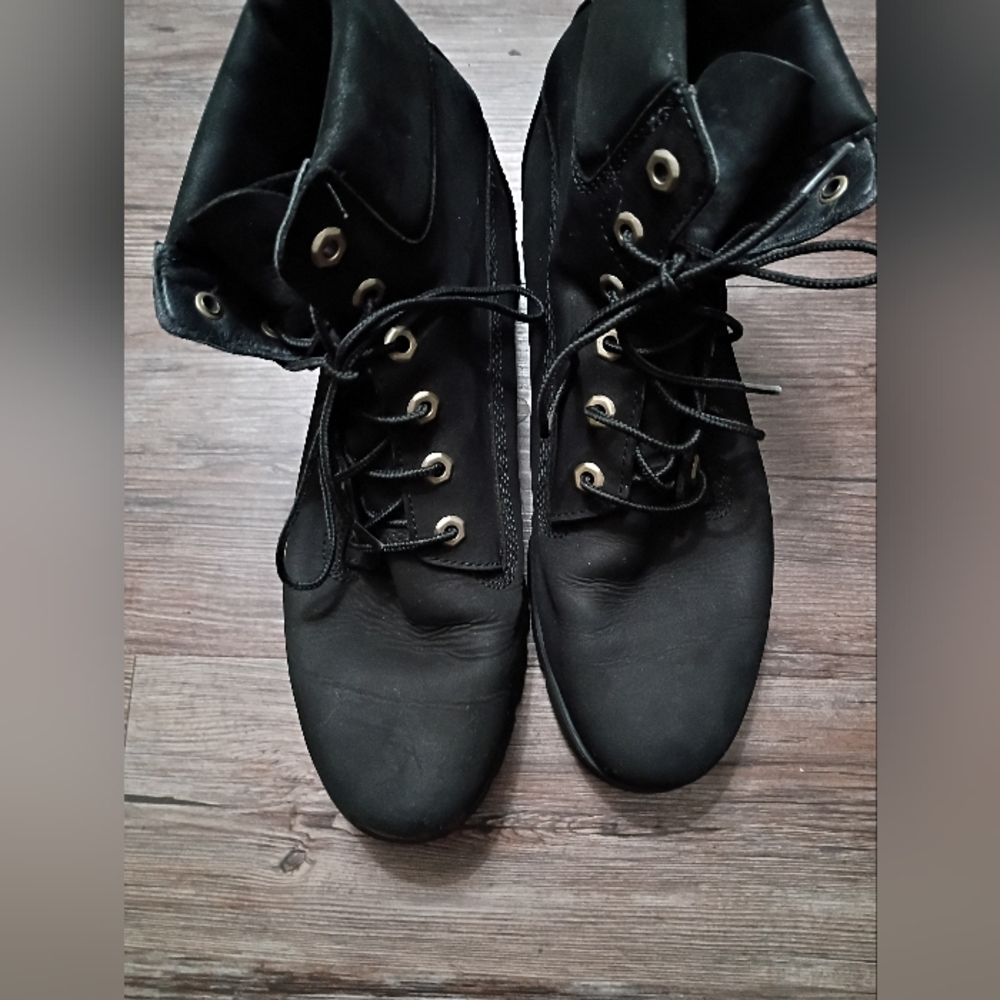 Timberland high top ortholite Boots size 10 black Nubuck in Mint Condition
